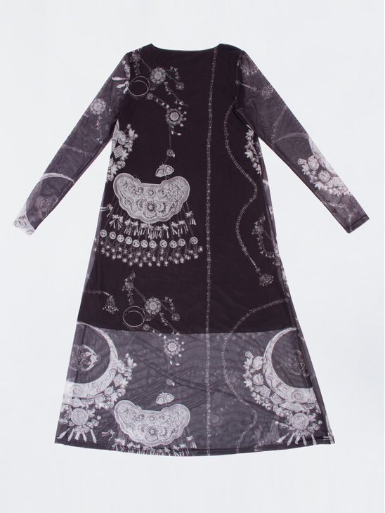 Diana Orving Long Layer Dress Black Mesh