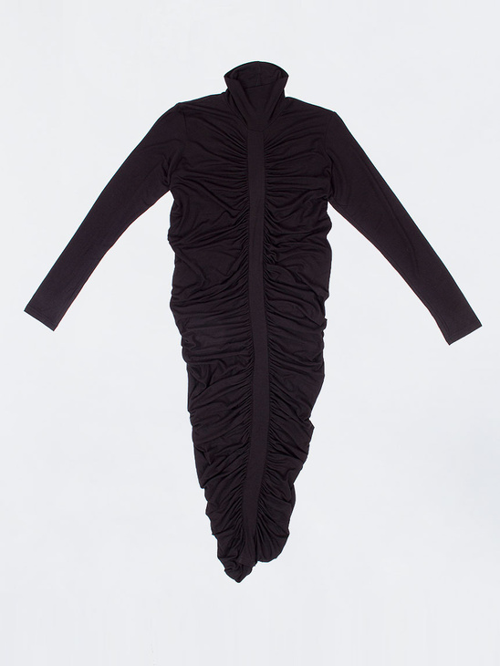 Diana Orving Draped Polo Dress Black