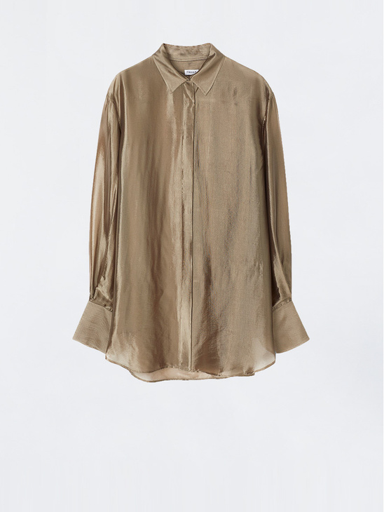 Filippa K Akira Metallic Shirt Grey Taupe
