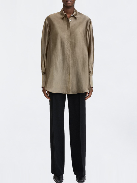 Filippa K Akira Metallic Shirt Grey Taupe