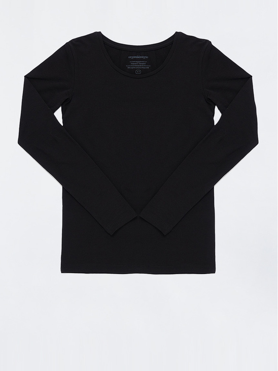 Organic Basics Organic Cotton Long-Sleeve Tee Black