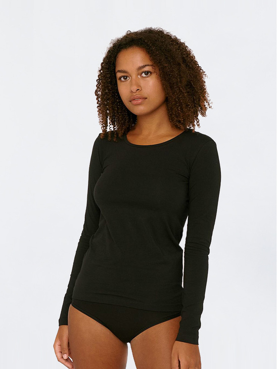 Organic Basics Organic Cotton Long-Sleeve Tee Black