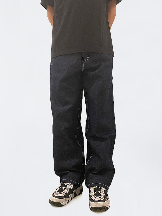 BeWider Super Loose Dark Blue Raw Denim