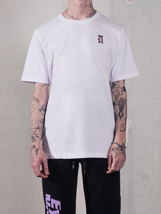 Leslie Tay x Urbanears True Maroon Bear T-Shirt White