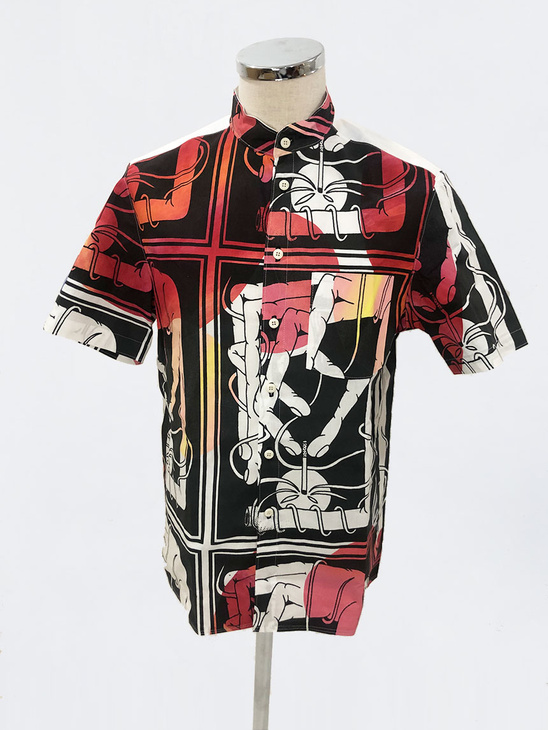 APLACE Basar Carli Halvars Skjorta Orange/Red M