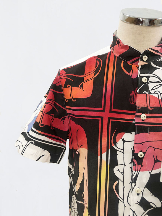 APLACE Basar Carli Halvars Skjorta Orange/Red M