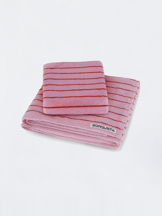Bongusta Naram Guest Towel Baby Pink / Ski Patrol Red