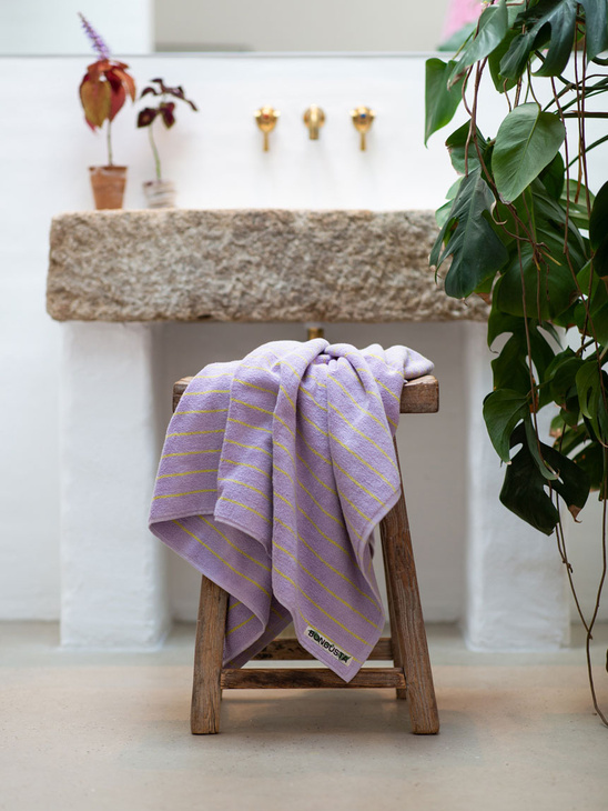 Bongusta Naram Bath Sheet Lilac / Neon Yellow
