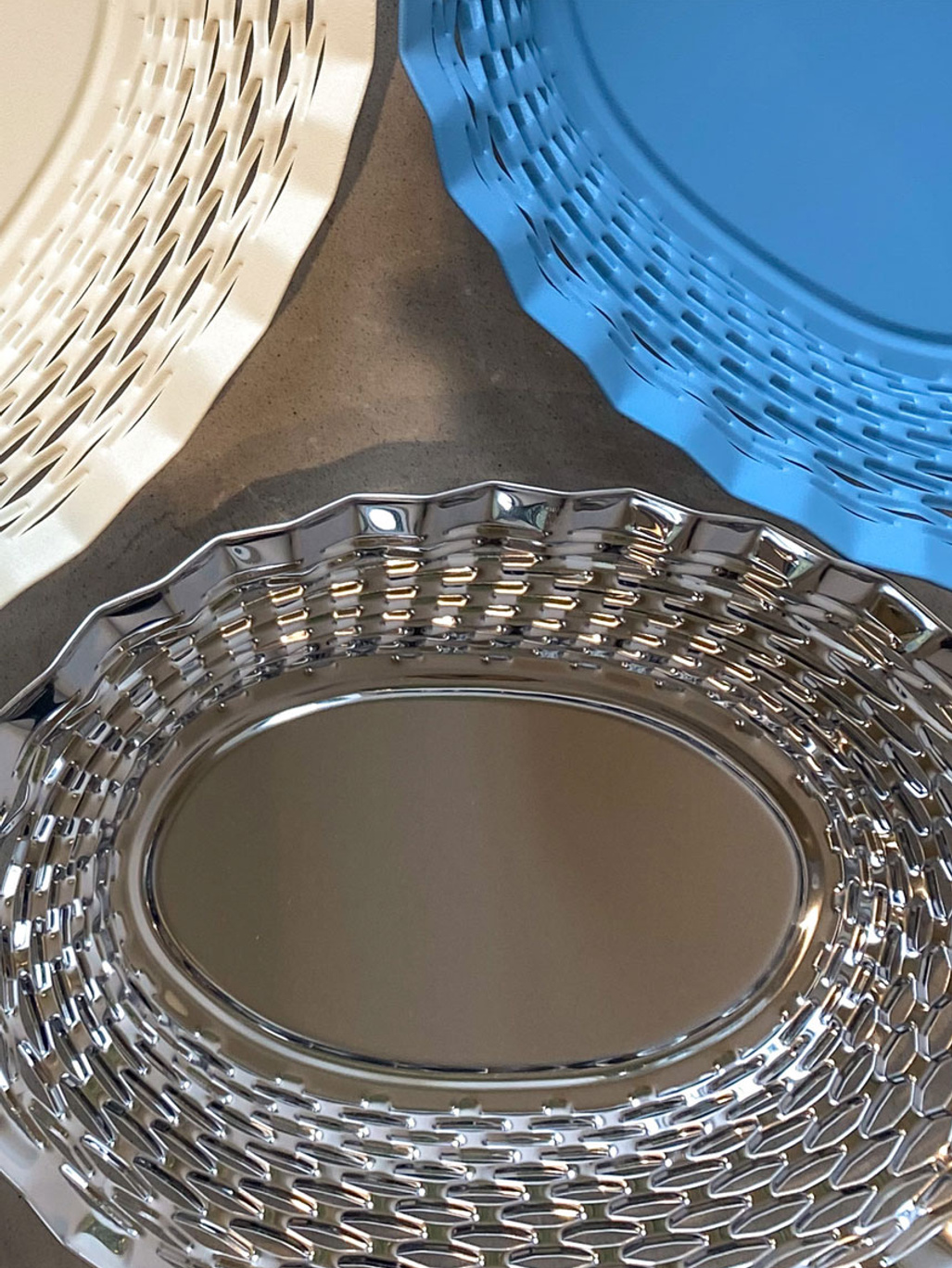 Roger Orfèvre Bread Basket L Blue