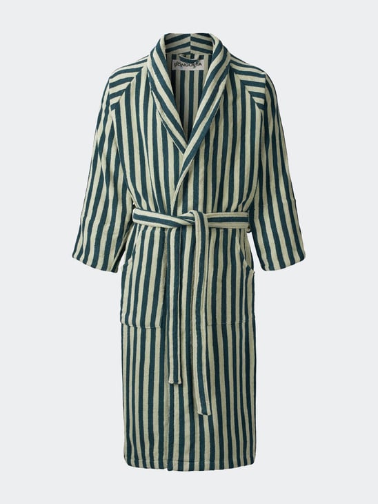 Bongusta Naram Bathrobe Sea Foam / Deep Teal