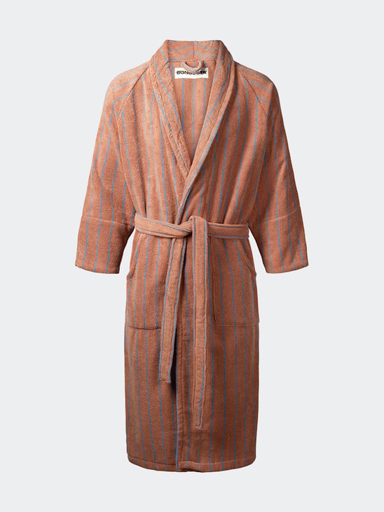 Bongusta Naram Bathrobe Camel / Ultramarine Blue