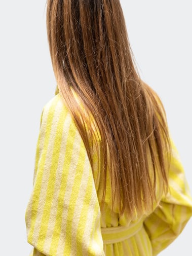Bongusta Naram Bathrobe Pristine / Neon Yellow