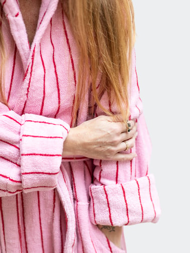 Bongusta Naram Bathrobe Baby Pink / Ski Patrol Red