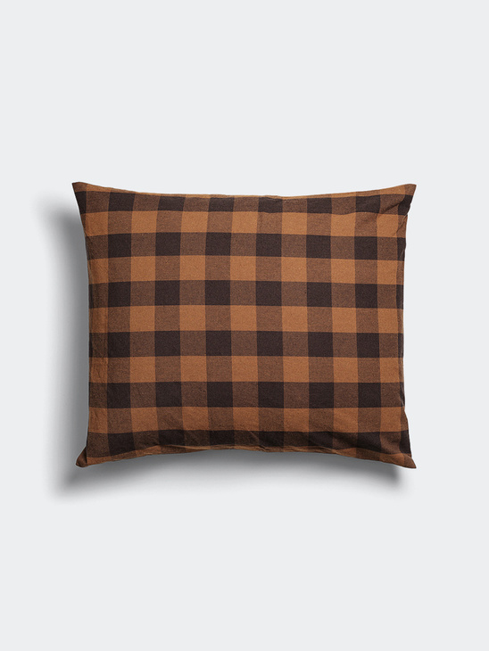 Midnatt Cushion Cover Chequered Brown