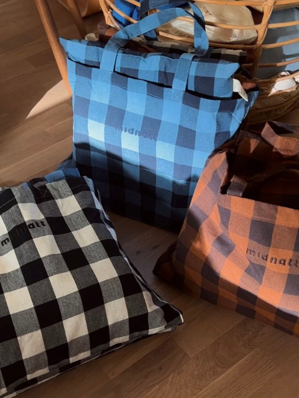 Midnatt Tote Bag Chequered Brown