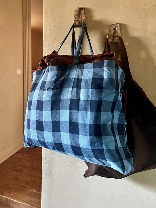 Midnatt Tote Bag Chequered Blue