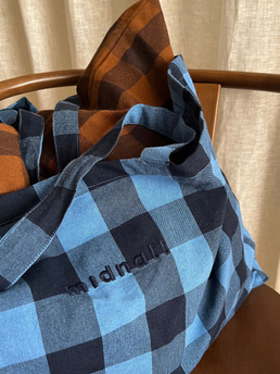 Midnatt Tote Bag Chequered Blue
