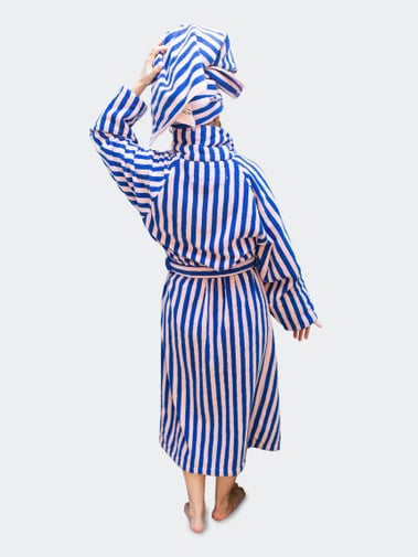Bongusta Naram Bathrobe Dazzling Blue / Rose
