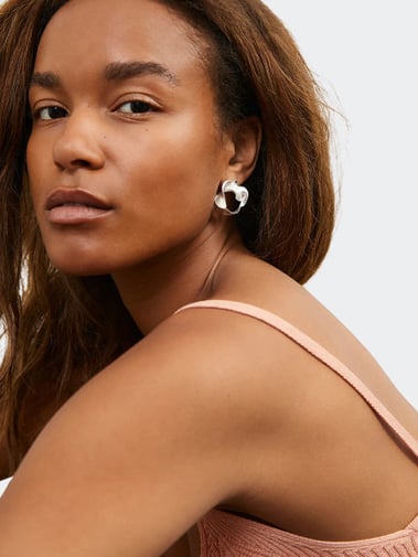 Trine Tuxen Jewelry Pappardelle Earring Silver