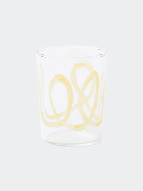 NIKO JUNE Soft Serve Drinking Glass Yellow Swirl Yellow