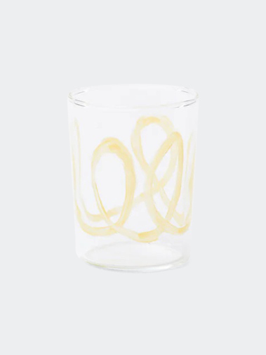 NIKO JUNE Soft Serve Drinking Glass Yellow Swirl Yellow