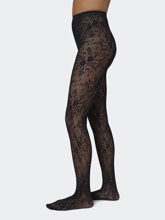 Swedish Stockings Rosa Lace Tights Black