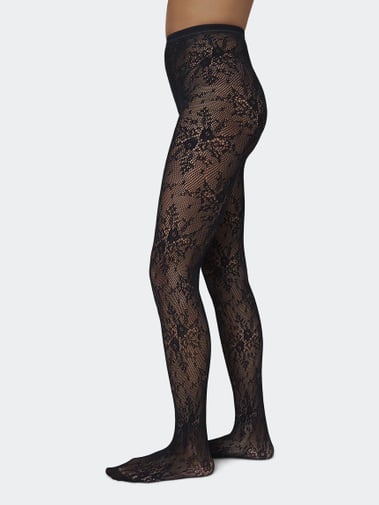 Swedish Stockings Rosa Lace Tights Black