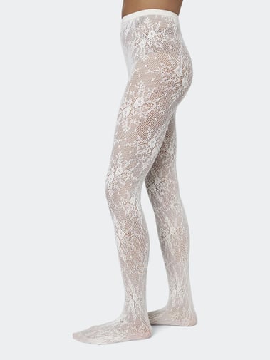 Swedish Stockings Rosa Lace Tights Ivory