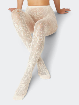 Swedish Stockings Rosa Lace Tights Ivory