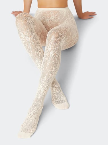Swedish Stockings Rosa Lace Tights Ivory