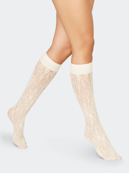 Swedish Stockings Rosa Lace Knee-Highs Ivory