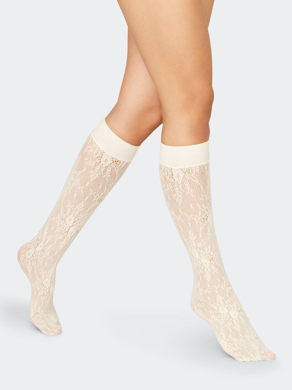 Swedish Stockings Rosa Lace Knee-Highs Ivory
