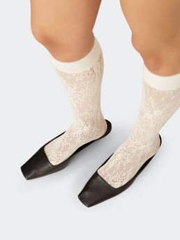 Swedish Stockings Rosa Lace Knee-Highs Ivory