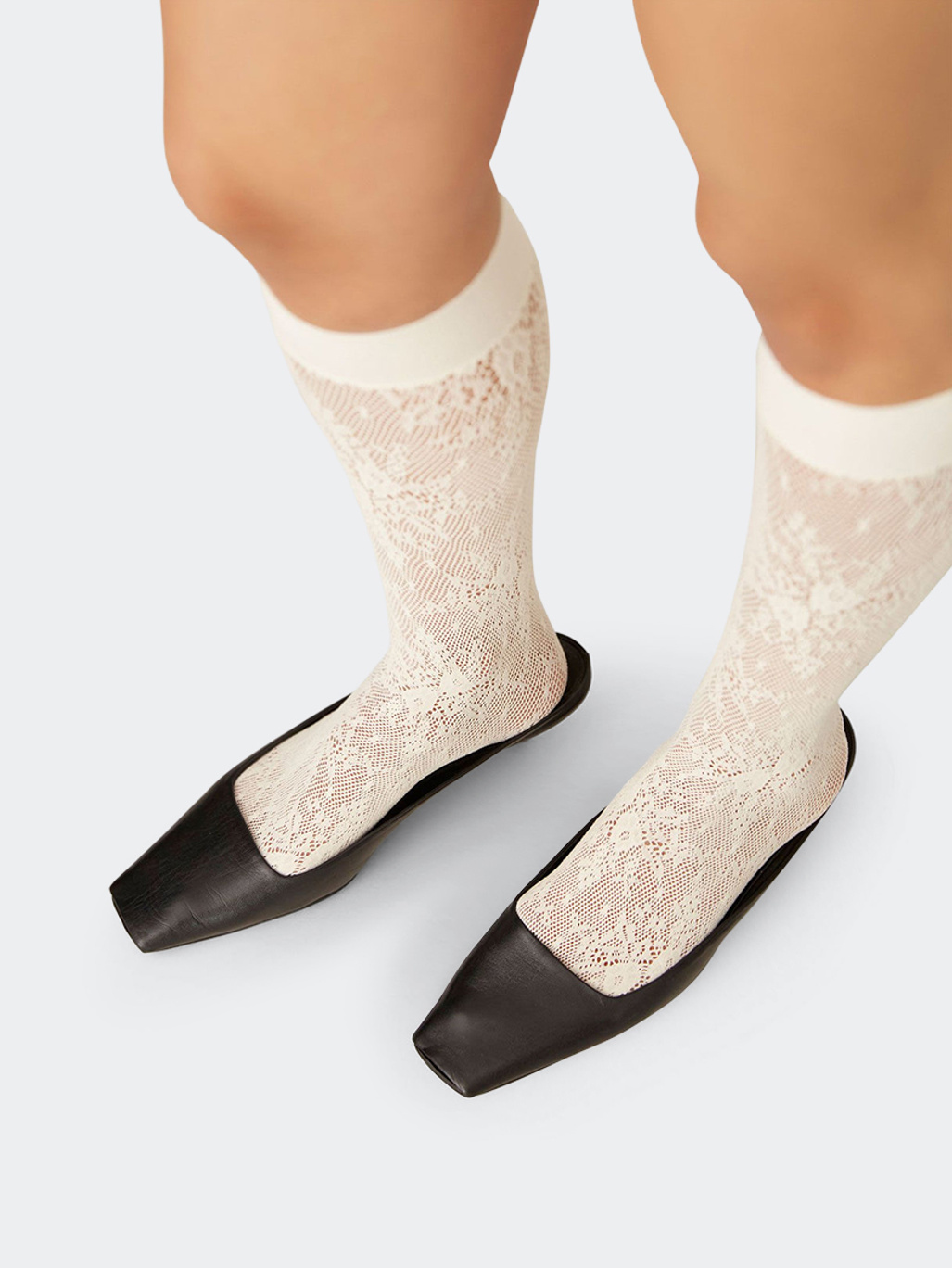 Swedish Stockings Rosa Lace Knee-Highs Ivory