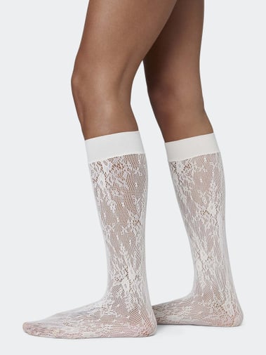 Swedish Stockings Rosa Lace Knee-Highs Ivory