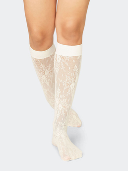 Swedish Stockings Rosa Lace Knee-Highs Ivory