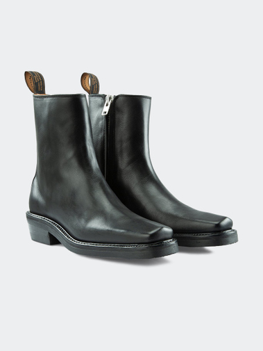 Primeboots Square Zip-Up Chelsea Box Calf Black