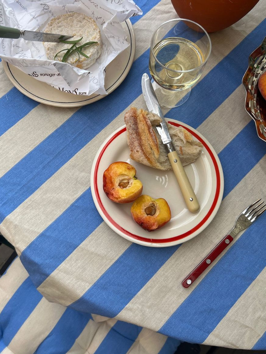 Midnatt Table Cloth Franka Apricot Blue