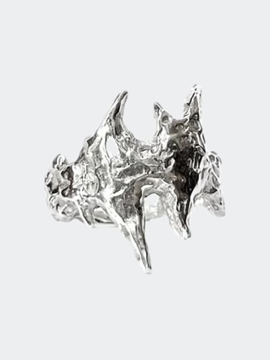 Bianca Mecweld Rough WaterIcicle Ring Silver
