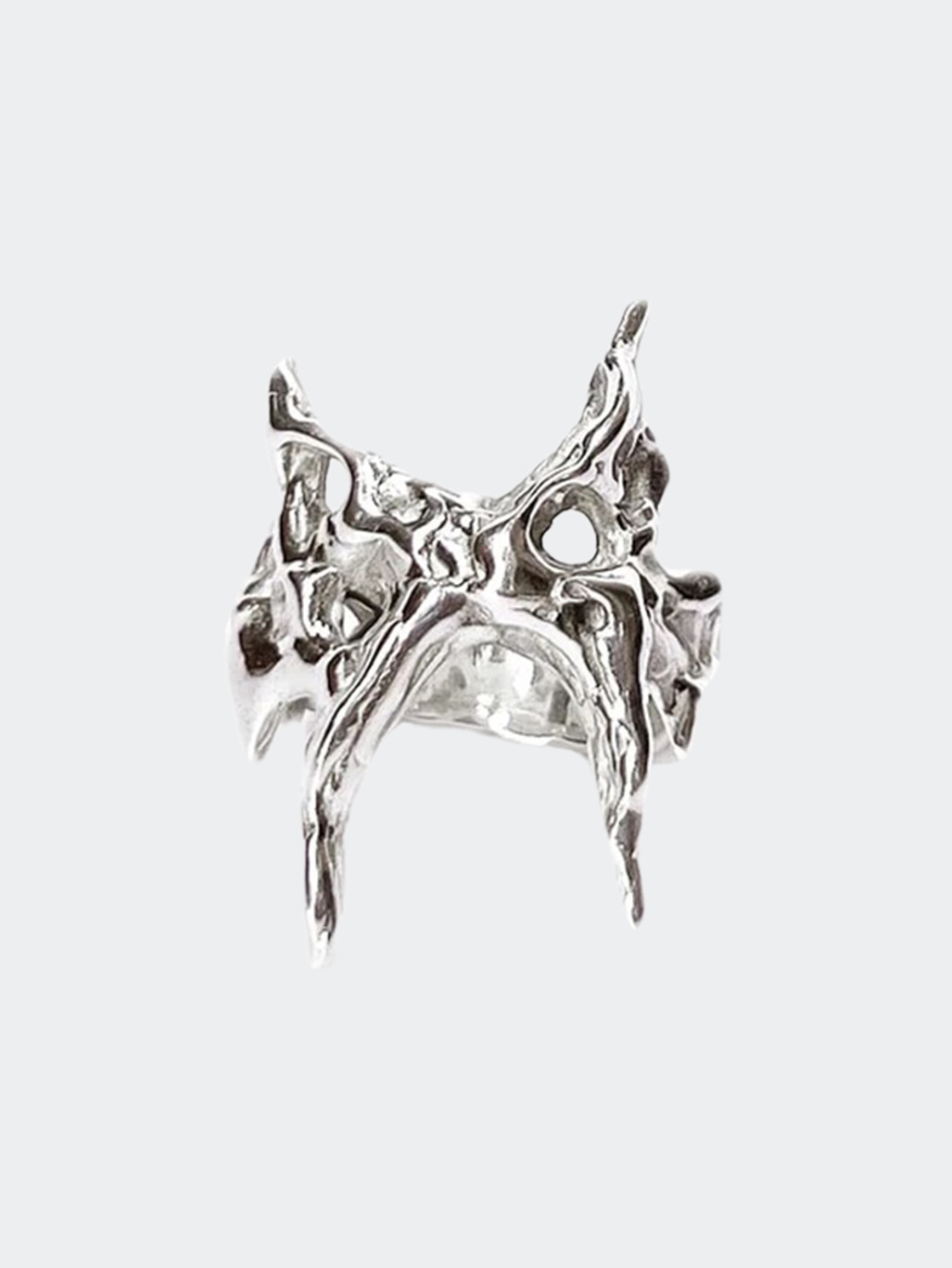 Bianca Mecweld Earth Butterfly Ring Silver
