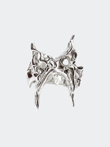 Bianca Mecweld Earth Butterfly Ring Silver