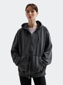 Brixtol Textiles BT Zip Hoodie Washed Black