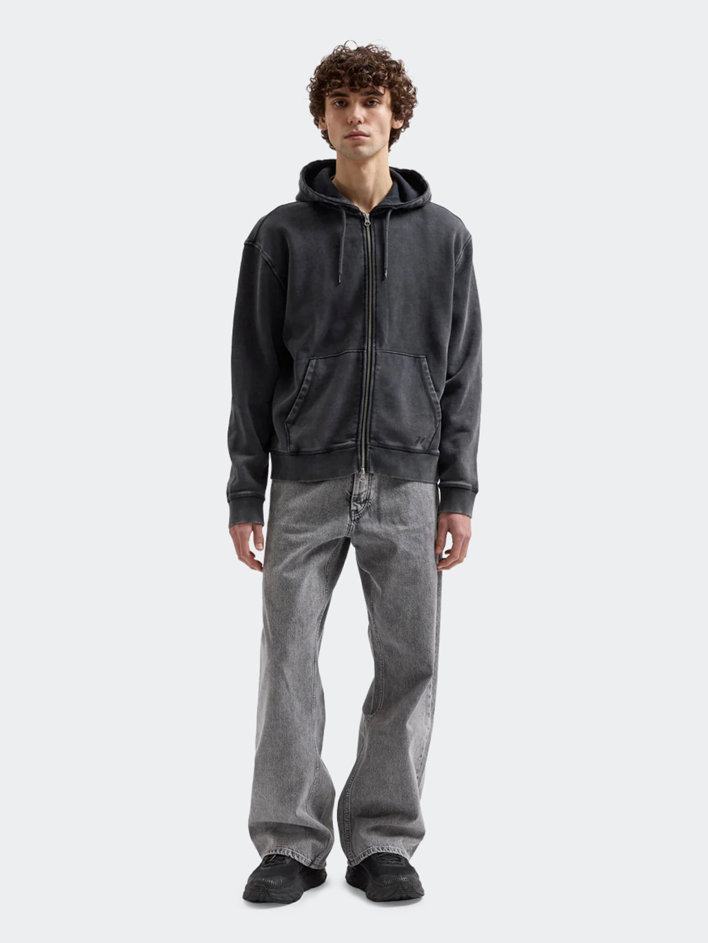 Brixtol Textiles BT Zip Hoodie Washed Black