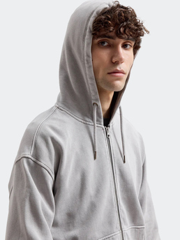 Brixtol Textiles BT Zip Hoodie Washed Grey