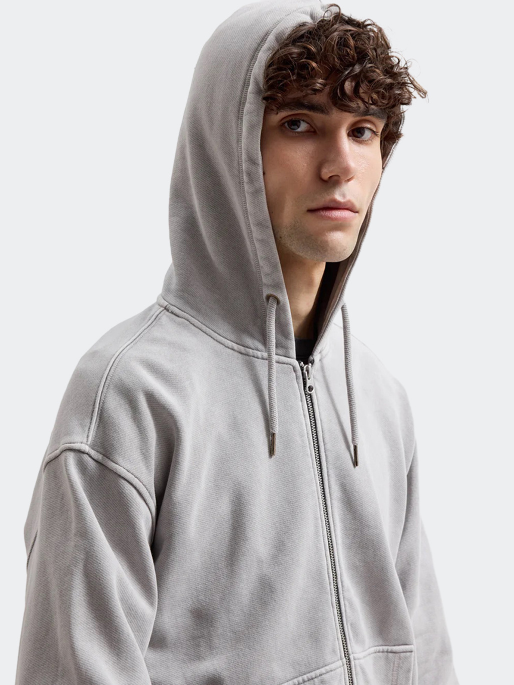 Brixtol Textiles BT Zip Hoodie Washed Grey