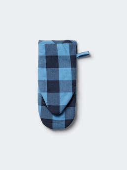 Midnatt Oven Mitt Check Blue