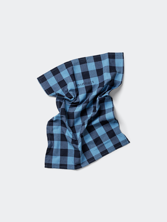 Midnatt Tea Towel Check Blue