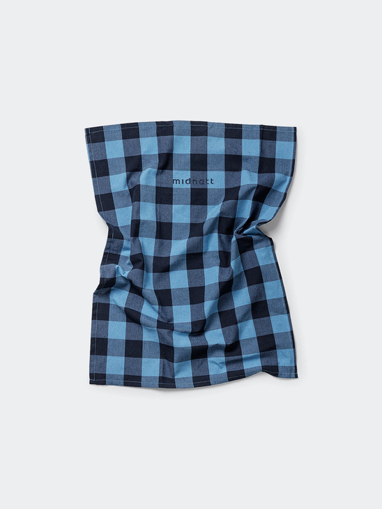 Midnatt Tea Towel Check Blue