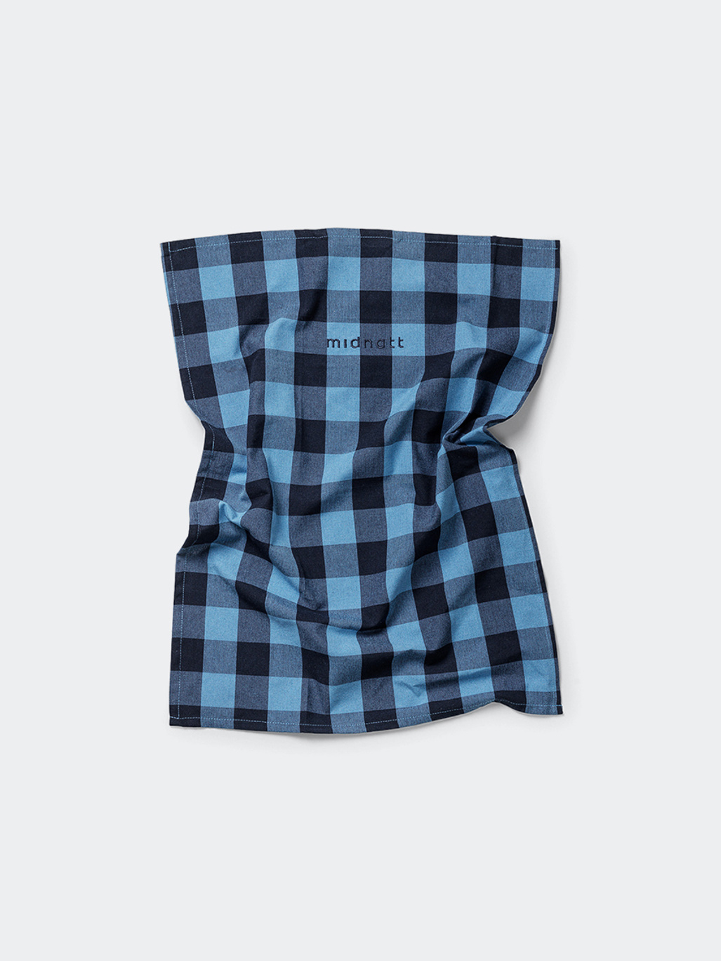 Midnatt Tea Towel Check Blue