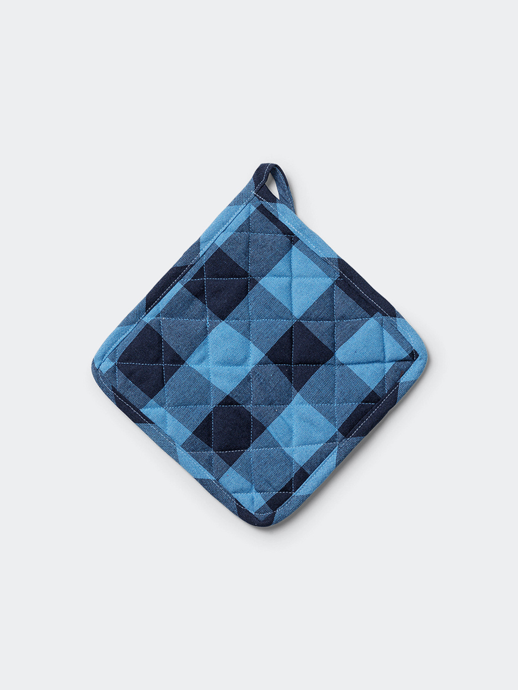 Midnatt Pot Holder Check Blue
